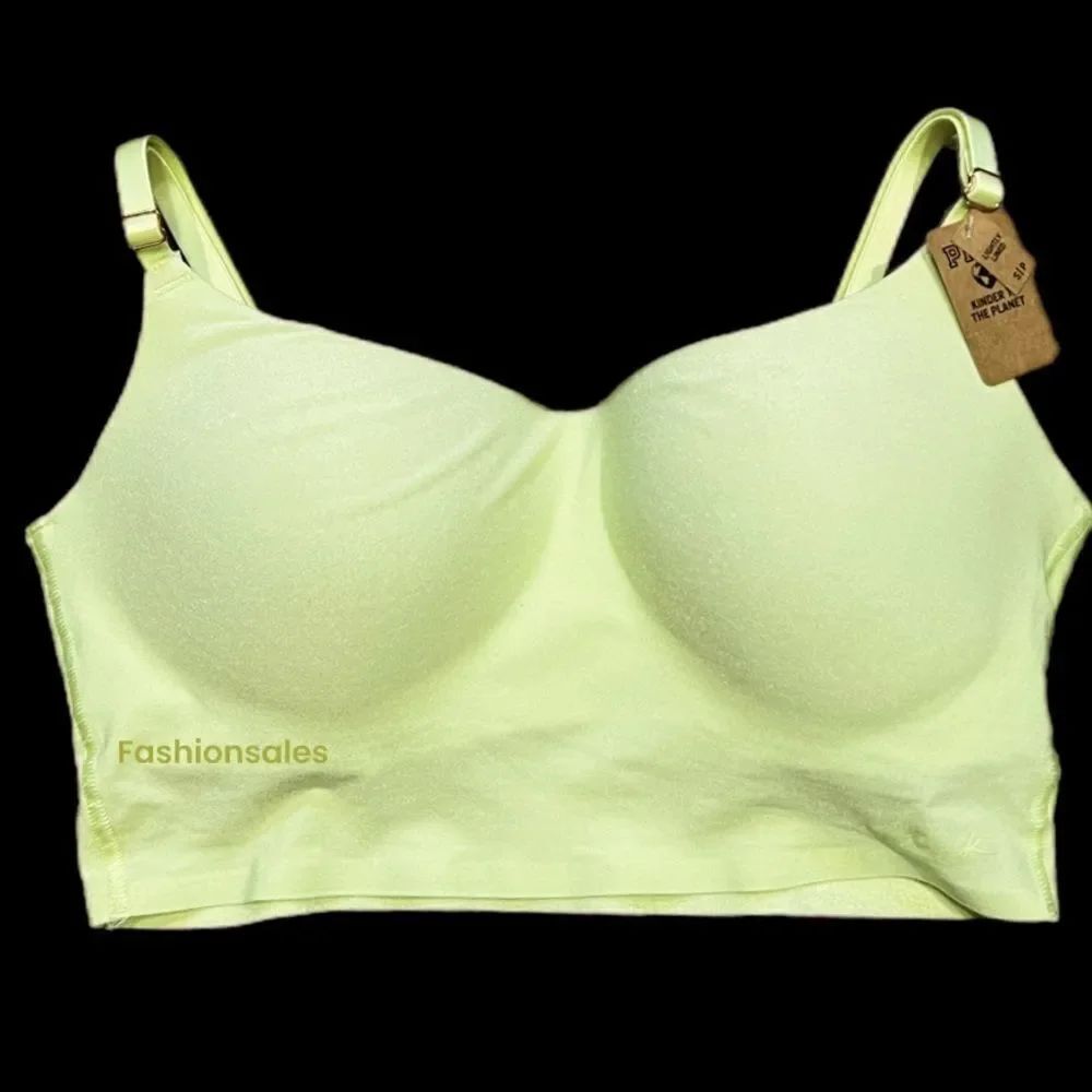 Victorias Secret PINK Wireless Lightly Lined Long lounge Bralette lime Small